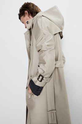 Water-Resistant Hooded Trench Coat from Zara