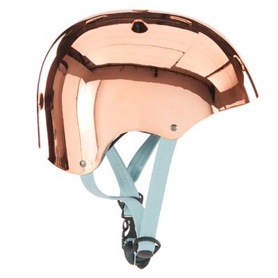 Bike Helmet, Copper with Aqua Strap