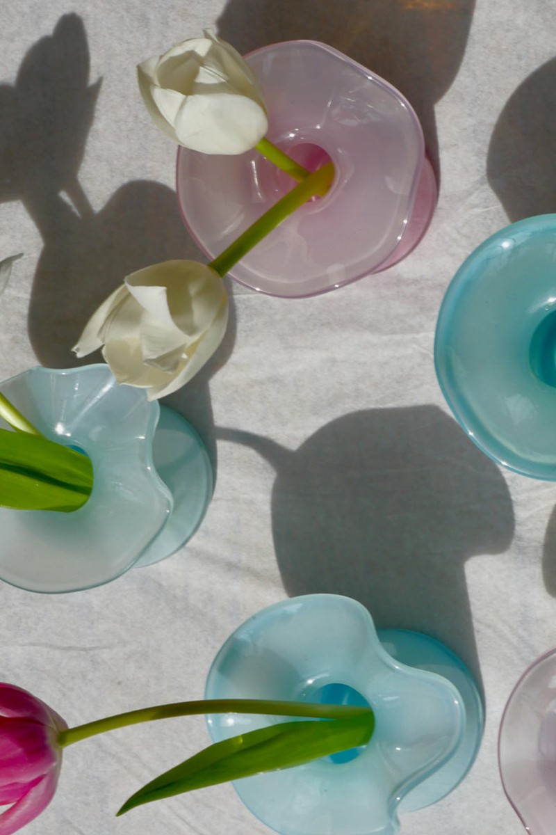 Handmade Ruffle Glass Bud Vase from Marla & Primrose