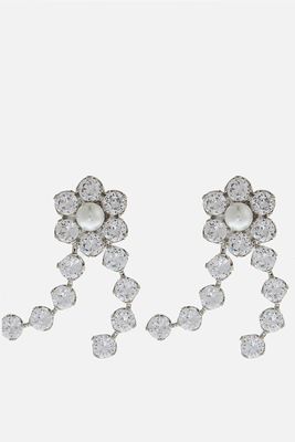 Calla Silver-Tone, Crystal and Faux Pearl Earrings from Shrimps