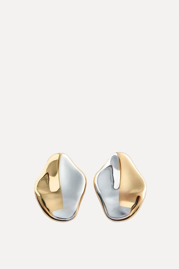 Two-Toned Plate Earrings