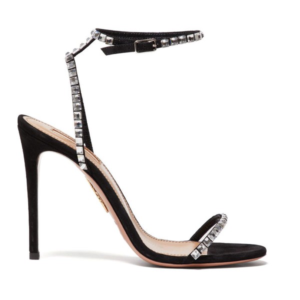 Very Vera 105 Crystal Suede Sandals from Aquazzura