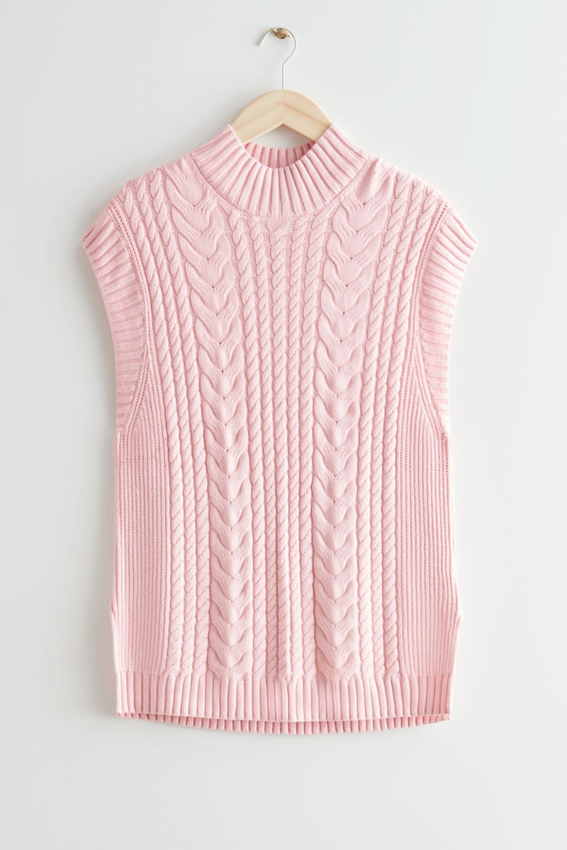 Oversized Cable Knit Vest from & Other Stories