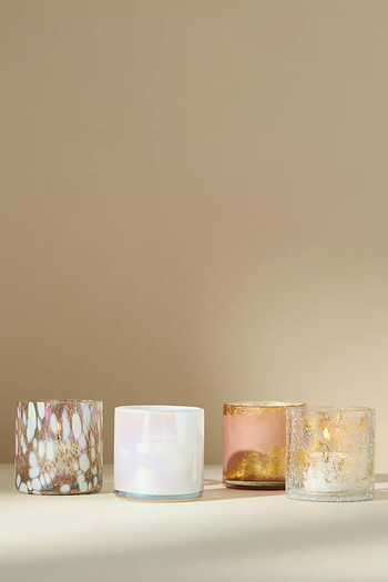 Set Of 4 Speckled Glass Votives from Anthropologie