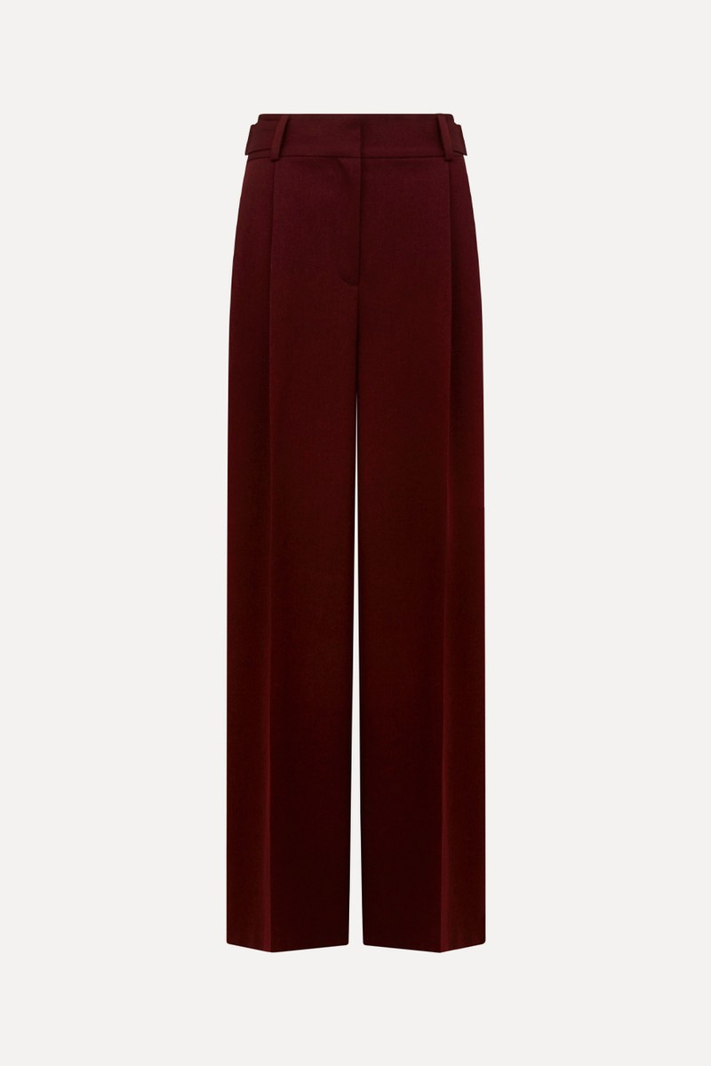 Flannel Wide Leg Trousers