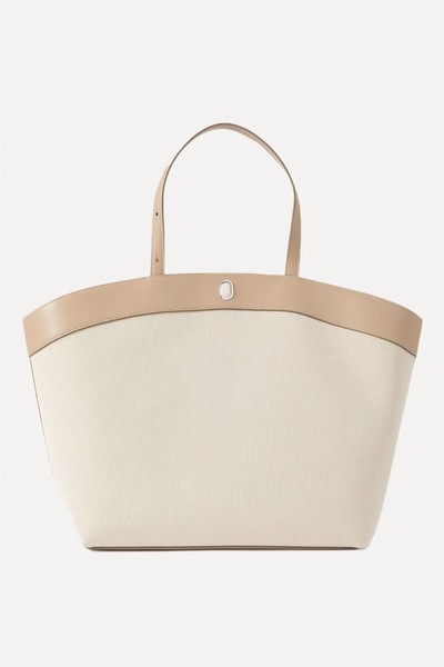 Tondo Large Leather-Trimmed Canvas Tote from Savette