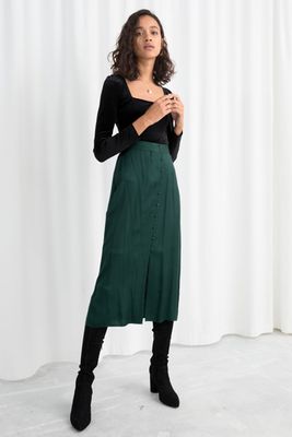 High Waisted Button Midi Skirt from & Other Stories