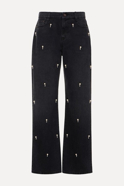 Embellished High-Rise Straight-Leg Jeans from STELLA MCCARTNEY