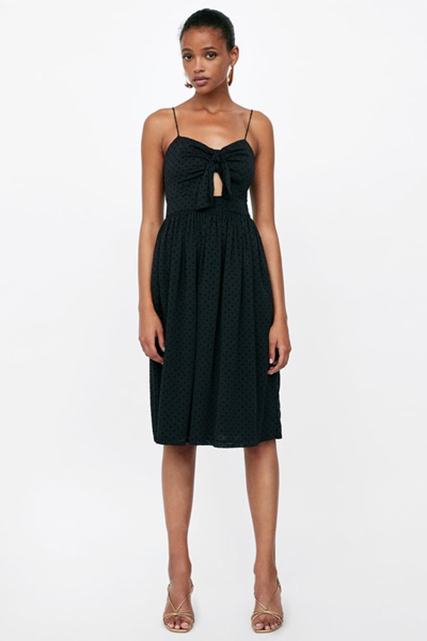 Polka Dot Dress With Knot Detail from Zara