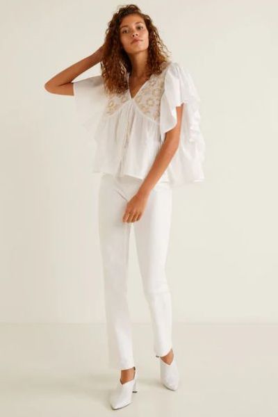 Ruffle Sleeve Blouse from Mango