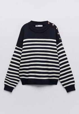 Striped Knit With Golden Buttons from Zara 