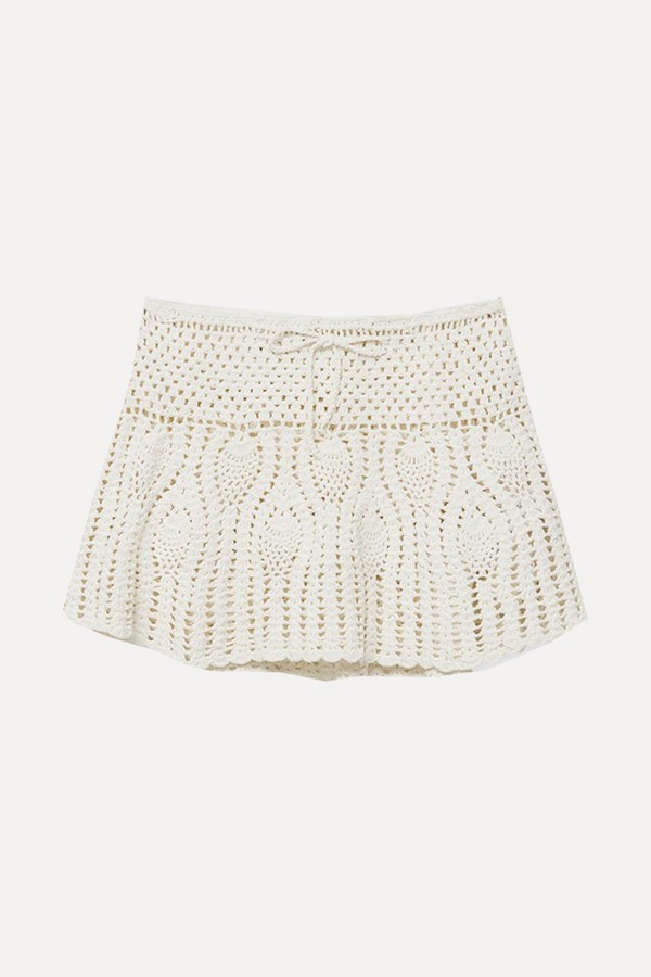 Crochet Mini Skirt With Drawstrings from Pull&Bear