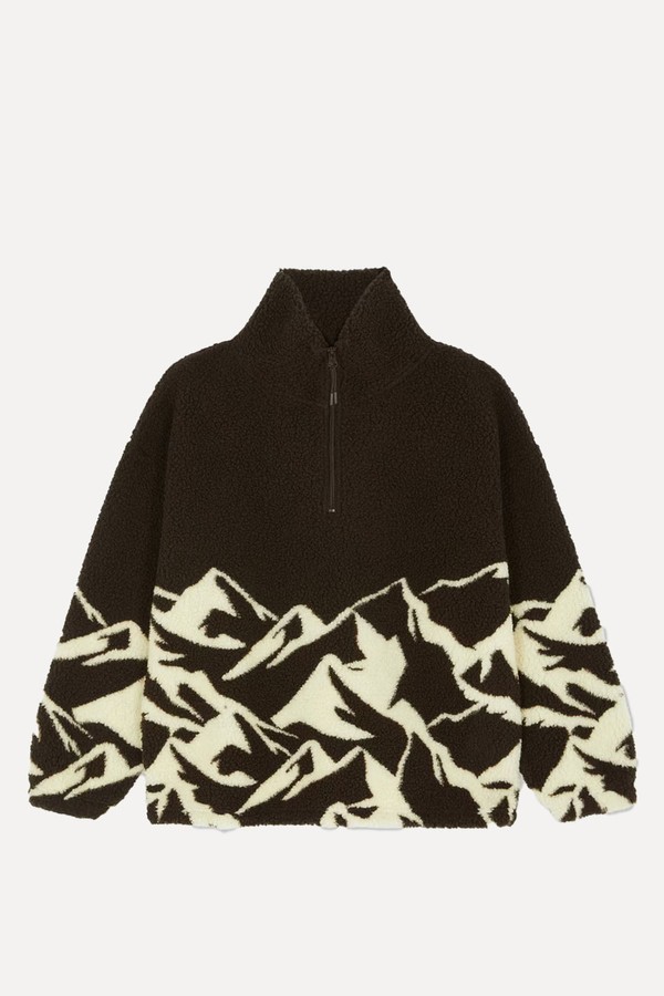 Printed Borg Half Zip Fleece from Primark