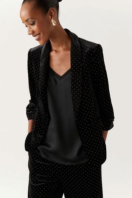 Velvet Studded Ruched Sleeve Blazer from Marks & Spencer