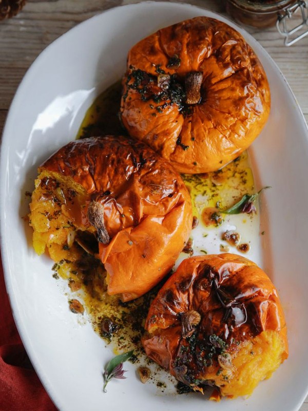 Whole Baked Heritage Squash With Garlic & Sage Butter