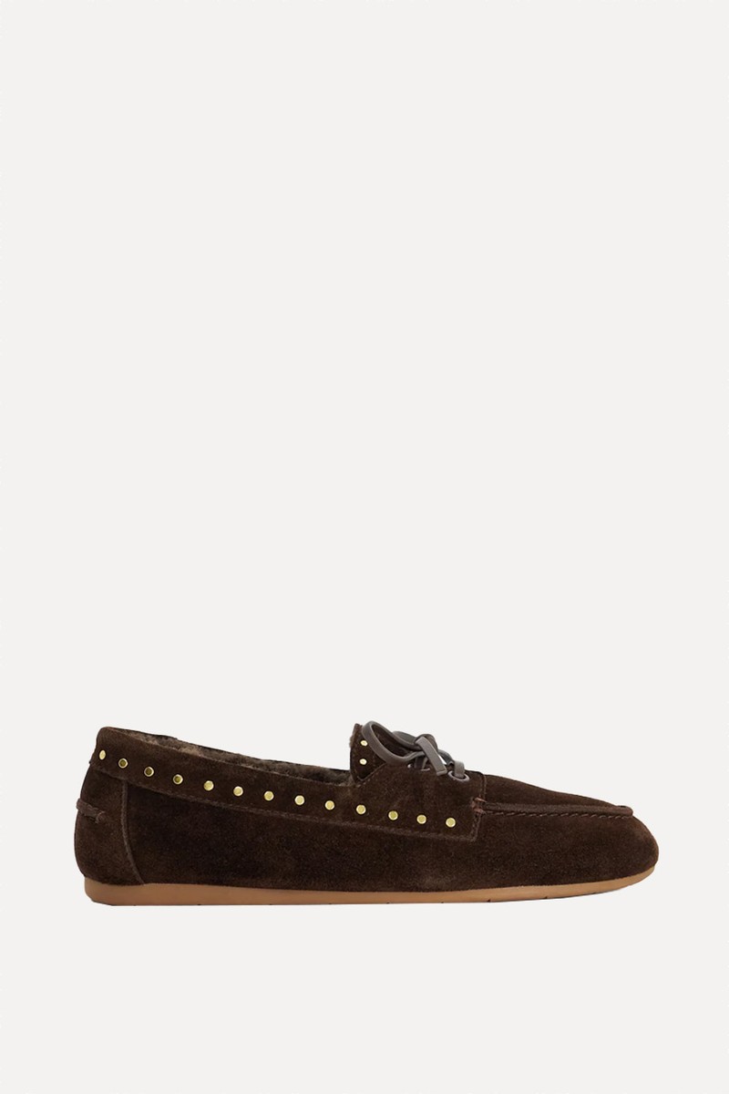 Gracefull Studded Faux Fur Lined Moccasins from DUNE LONDON
