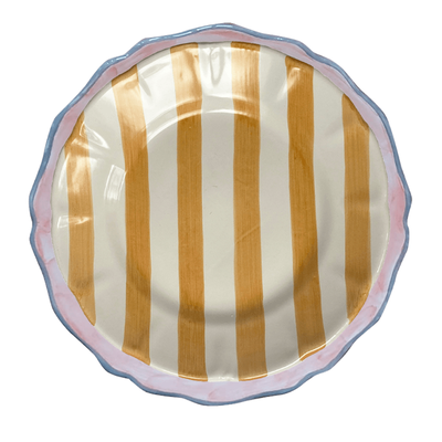 Popolo Large Yellow Striped Plate from Anna & Nina