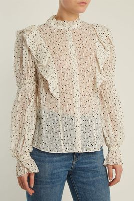 Star-Print Silk-Blend Blouse from Rebecca Taylor