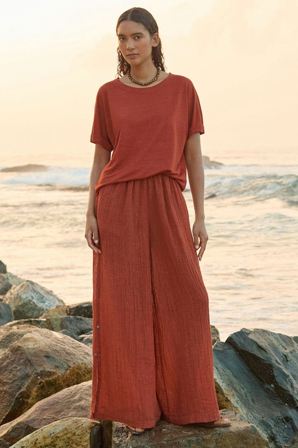 Yarn-Dyed Linen Pull On Trousers from Poetry