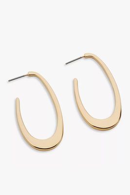 Highly Polished Statement Oval Hoop Earrings from John Lewis
