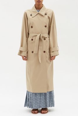 Batwing-Sleeve Organic-Cotton Trench Coat from Raey
