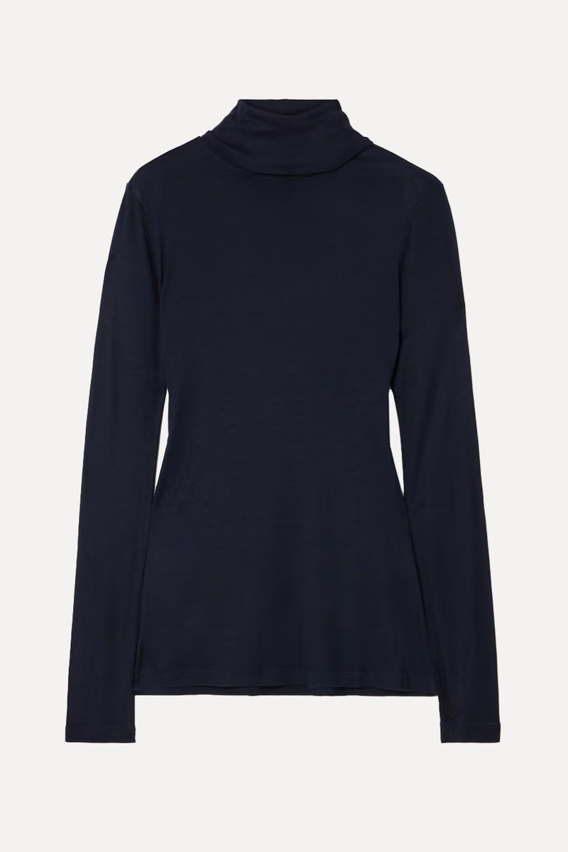 Ribbed Jersey Turtleneck Top from Toteme
