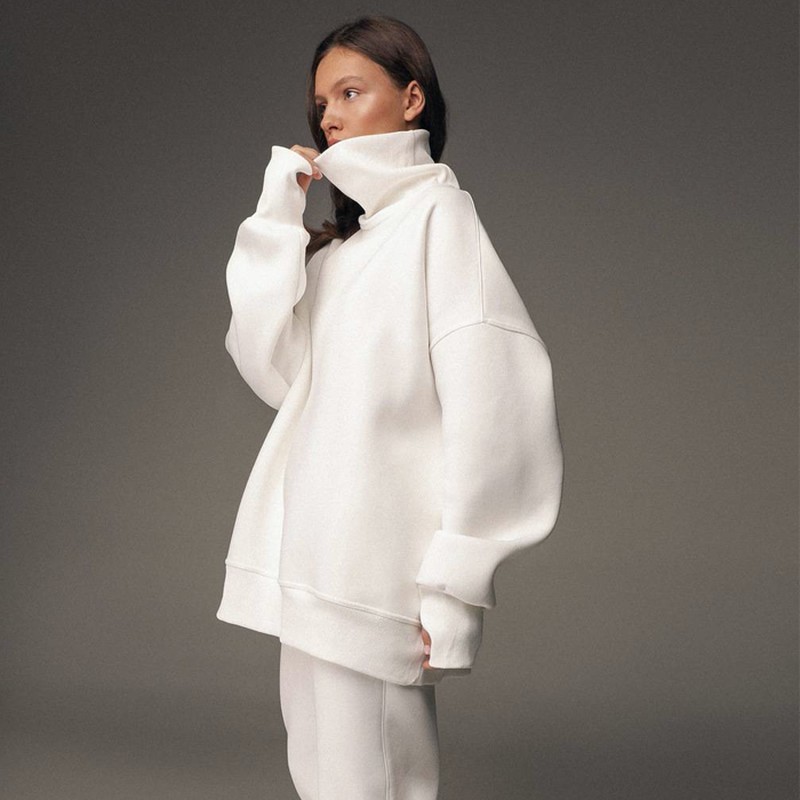 Fleece Cotton Oversize Turtleneck Suit from Basilika