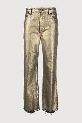 Metallic Effect Straight Trousers from Pinko