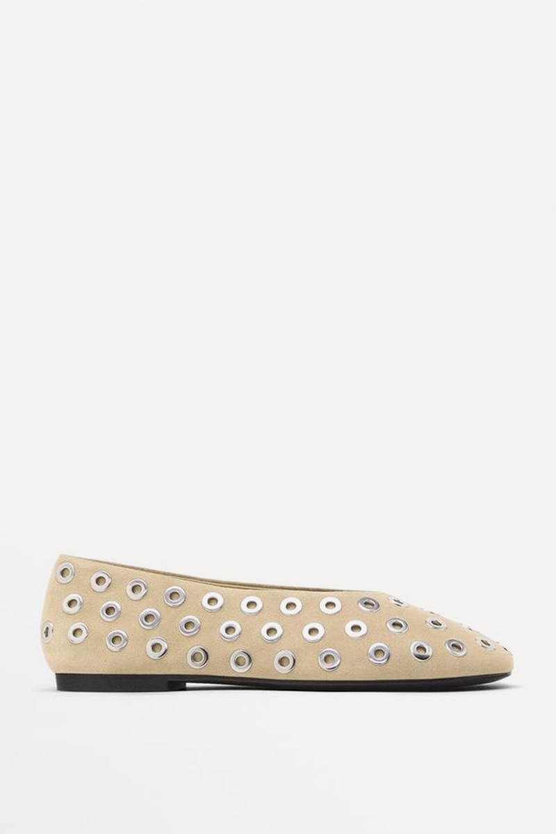 Ballet Flats With Metallic Details from Massimo Dutti