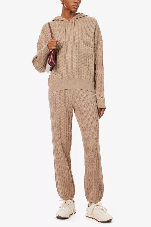 Cable-Knit Long-Sleeve Cotton & Cashmere Hoody from Simkhai