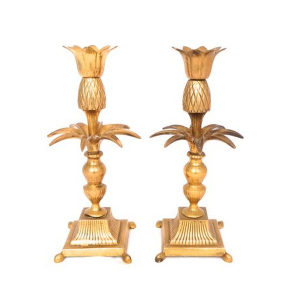 Brass Pineapple Candle Holders from Two Time Vintage