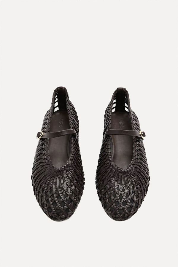Woven Flat Mary Jane Ballet Pumps 