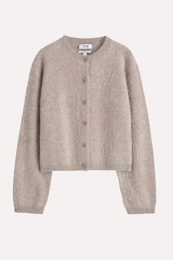 Brushed-Cashmere Crew-Neck Cardigan, £189 | COS