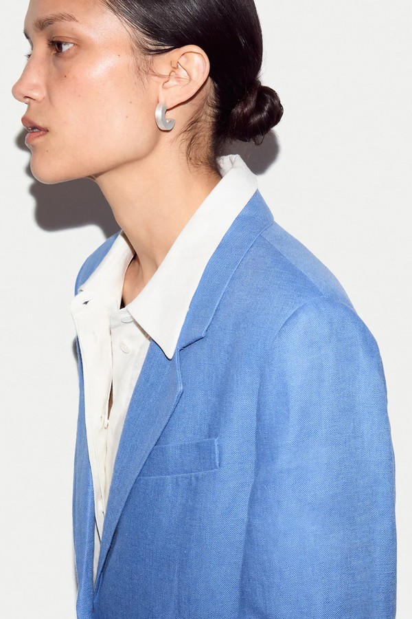 Linen Peak Lapel Blazer