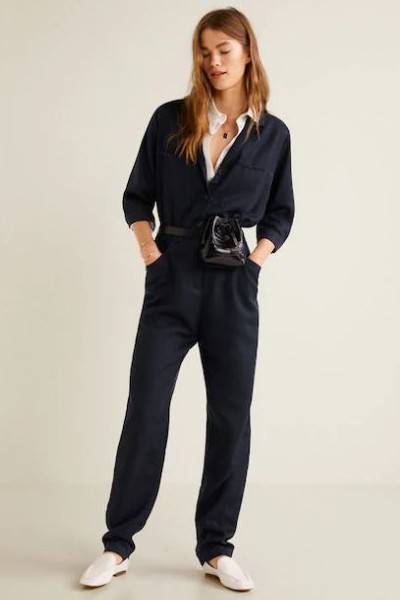 Long Chest-Pocket Jumpsuit from Mango