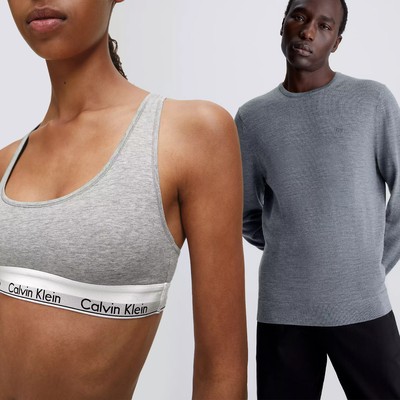 Calvin Klein Modern Cotton Bralette, Grey Heather at John Lewis