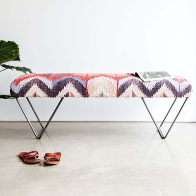 Recycled Cotton Upholstered Bench from Graham and Green
