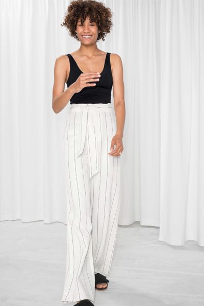 Belted Linen Blend Trousers from & Other Stories