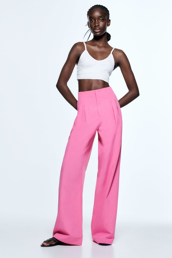 Pleated Linen Blend Trousers from Zara