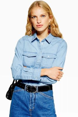 Fitted Denim Shirt from Topshop