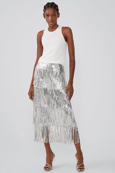Limited Edition Sequin Skirt With Fringing