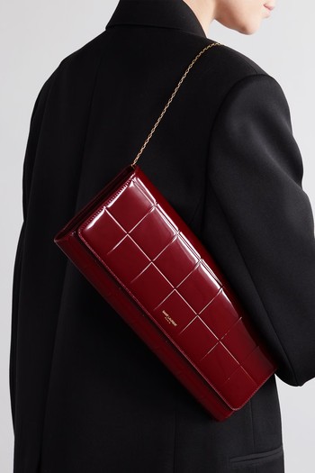 Quilted Patent-Leather Shoulder Bag from Saint Laurent