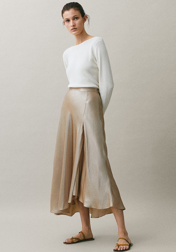 Flowing Satin Skirt from Massimo Dutti