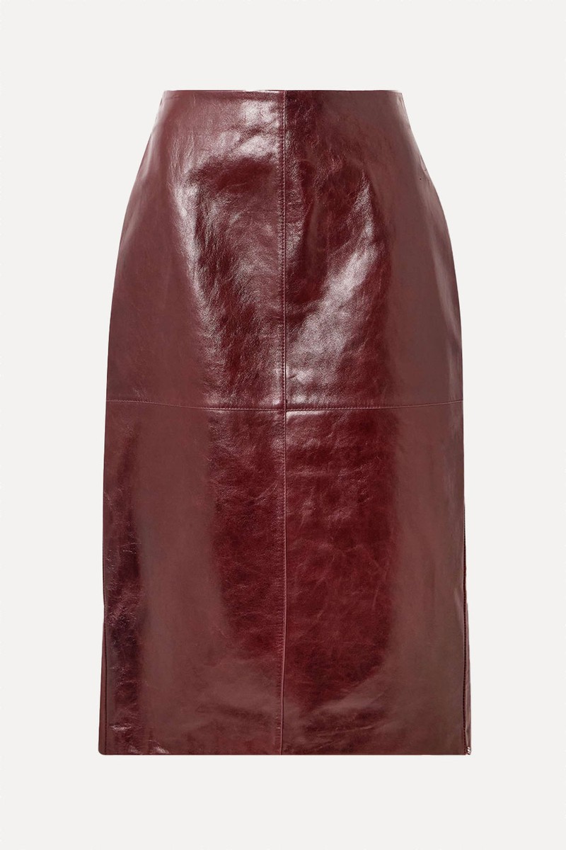 Paneled Leather Midi Skirt from Sportmax