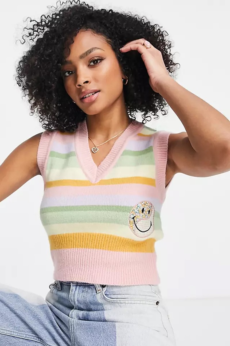 Cotton Block Knit Vest from Cotton On