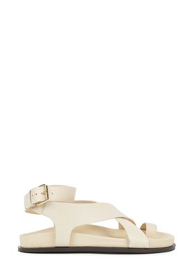 Jalen Cream Leather Sandals from A.emry