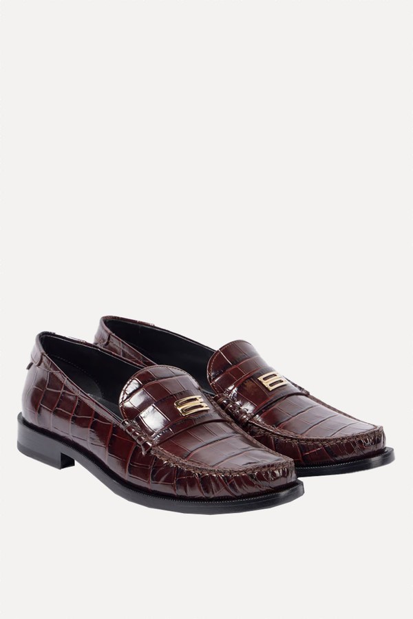 Croc-Effect Leather Loafers from Victoria Beckham