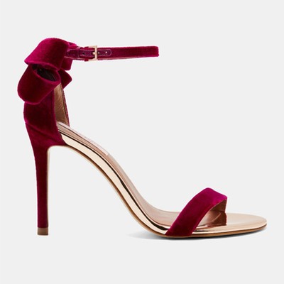 Statement bow velvet sandals from Ted Baker