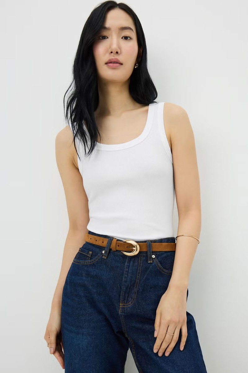 Ribbed Scoop Vest Top from Matalan