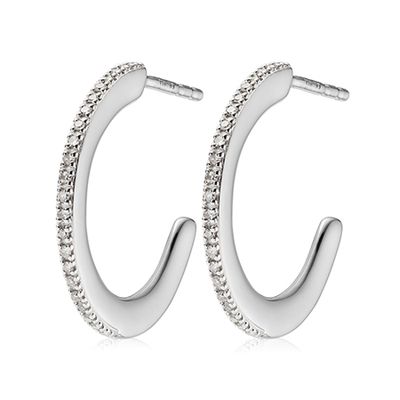  Fiji Skinny Hoop Diamond Earrings